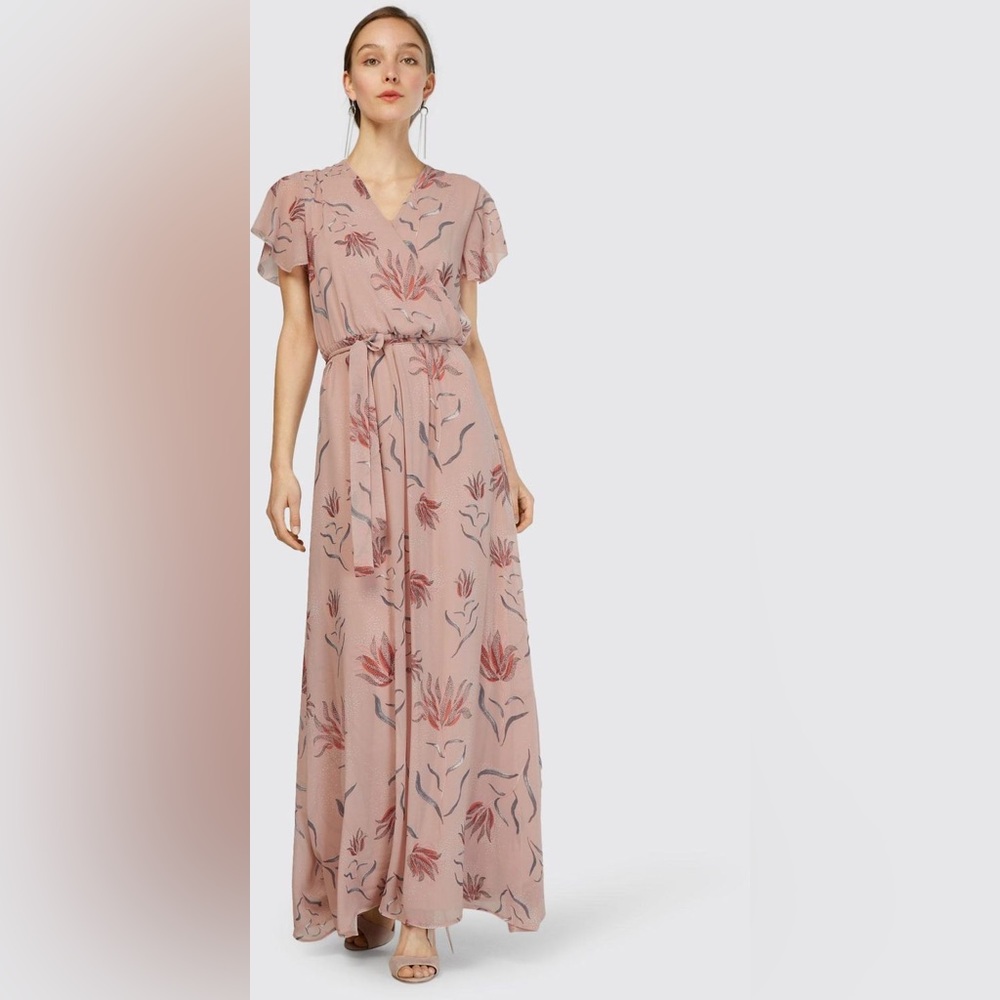 🩷 VILA Pink Floral Wrap Maxi Dress 🪷